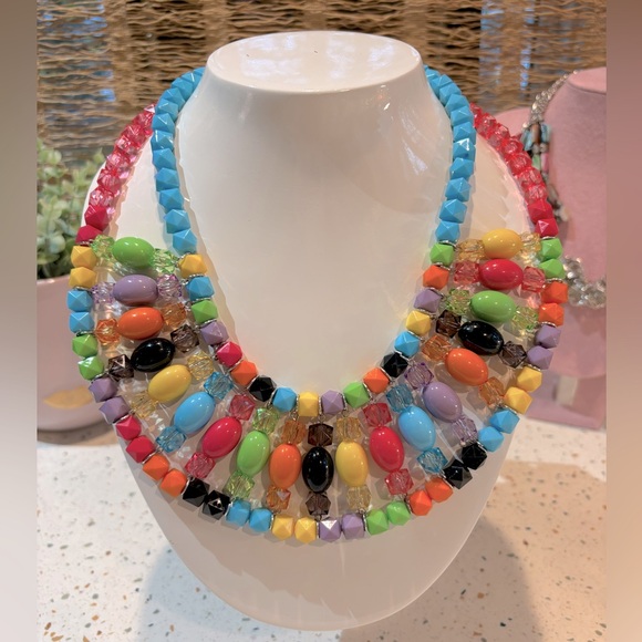 DaVinci‎ Beaded Multi Colorful Pop Necklace & Earrings - Picture 1 of 11